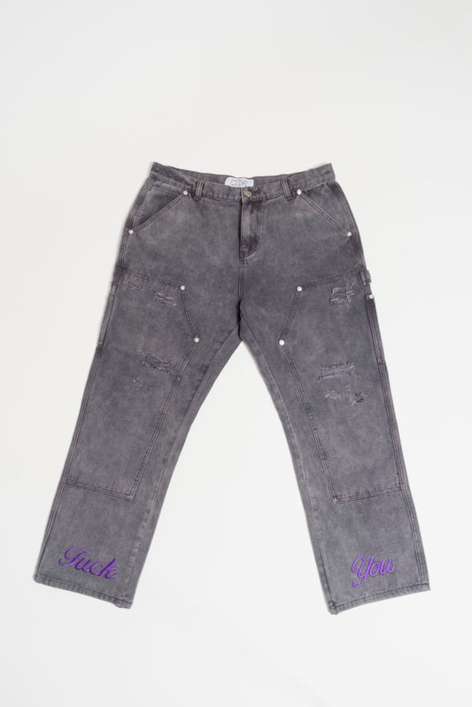 Purple Fuck You Carpenter Pants