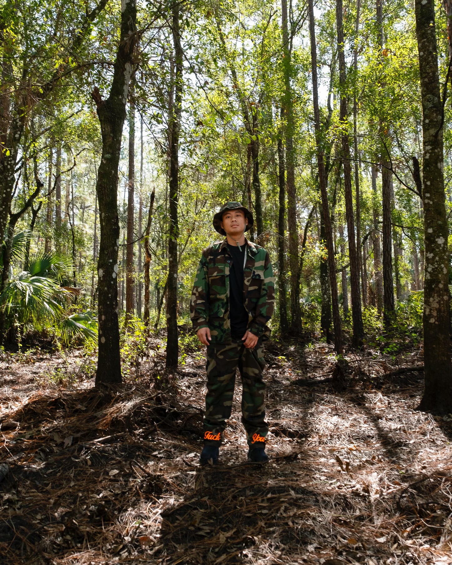 Fuck You Pants Orange and Camo